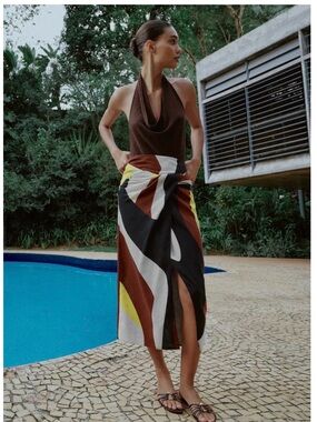 Zara Pareo Printed Skirt Size S